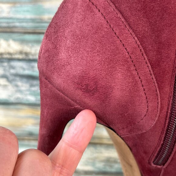 SJP Sarah Jessica Parker Womens 10 Booties Dress Formal Lace Up Open Toe Mauve - Picture 9 of 16